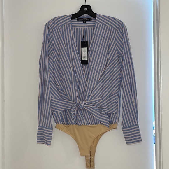 Veronica Beard Tops - NWT Veronica Beard Striped Long Sleeved Diana Bodysuit. Size Small.